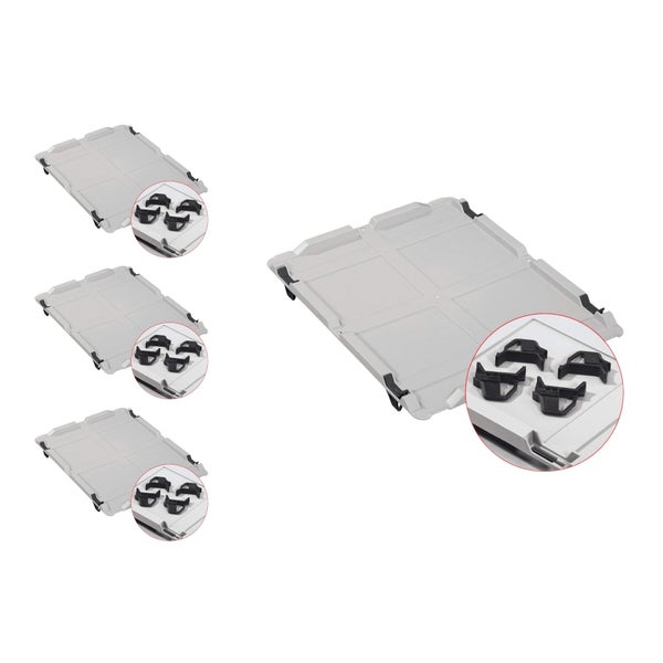 PROREGAL Spar Set 4x Eurobox Nextgen Economy Mit Auflagedeckel & 4x Schiebeschnappverschlüsse Schwarz Griffe Offen HxBxT 32 x 30 x 40 cm 30 Liter
