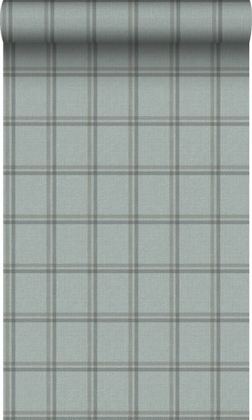 Origin Wallcoverings Tapete Karomuster Graublau - 0,53 x 10,05 m - 347622