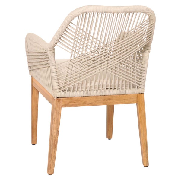 Gartensessel mit Rope-Bespannung und Holzbeinen