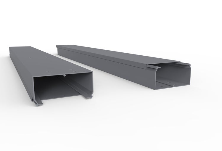 CILSON WDK12060G Art.-Nr. 6800500 Kabelkanal 120 x 60 mm x 2.000 mm - Kanaloberteil und -unterteil mit Bodenlochung, grau RAL7035