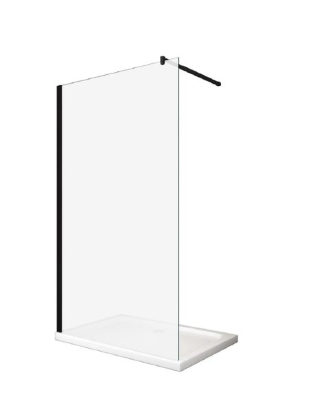 Duschwand mit Duschwanne und Stabilisierungsstange