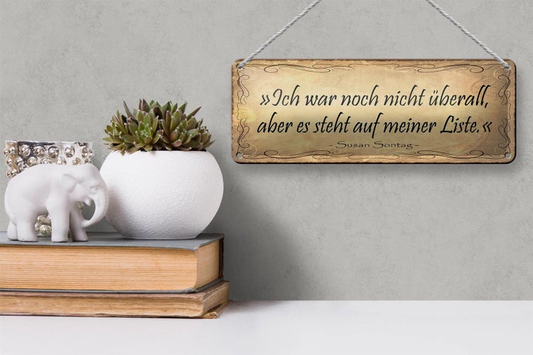 Blechschild Spruch 27x10cm ich war nicht überall aber steht Dekoration