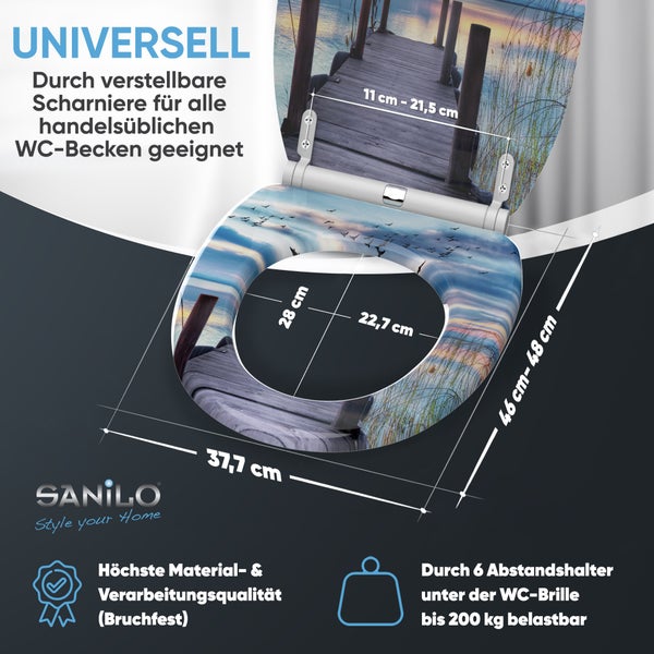 Sanilo WC-Sitz mit Seebrücken Motiv und variablen Scharnieren