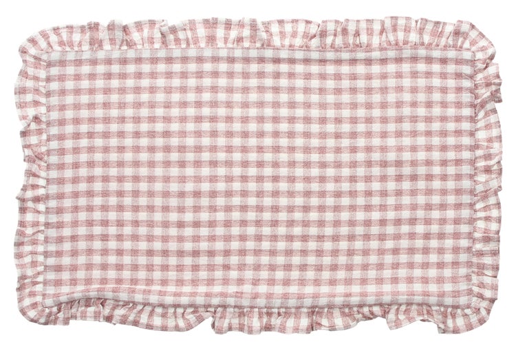 FRANK FLECHTWAREN|Kissenhülle Vintage Karo, 50 x 30 cm, BAUMWOLLE, LEINEN