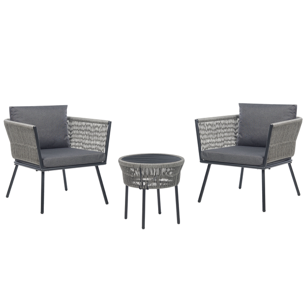 Gartensitzgruppe mit zwei Sesseln und einem Tisch