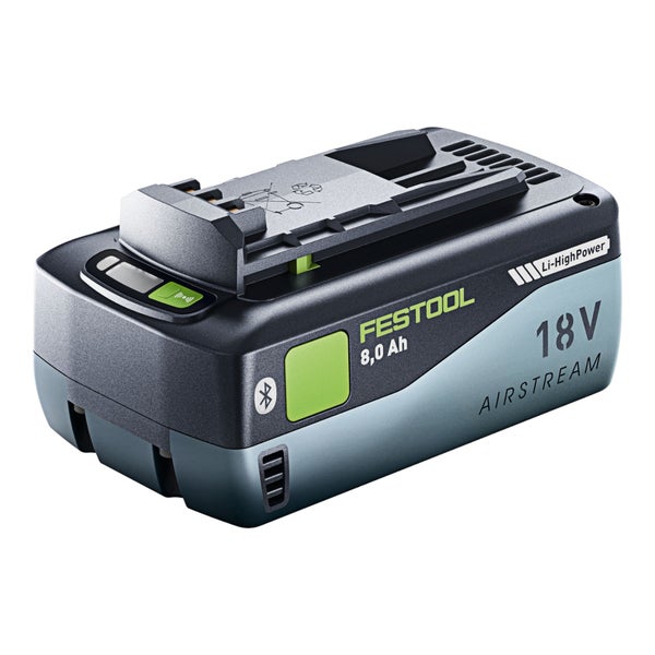 Festool 18 Volt Akkupack Li-HighPower mit 8,0 Amperestunden, Bluetooth und Airstream Technologie.