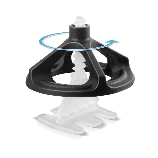 Fliesen Nivelliersystem mit Drehbewegung zur Fliesenausrichtung