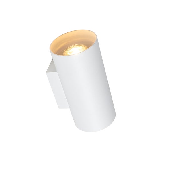 Weiße zylindrische Wandleuchte