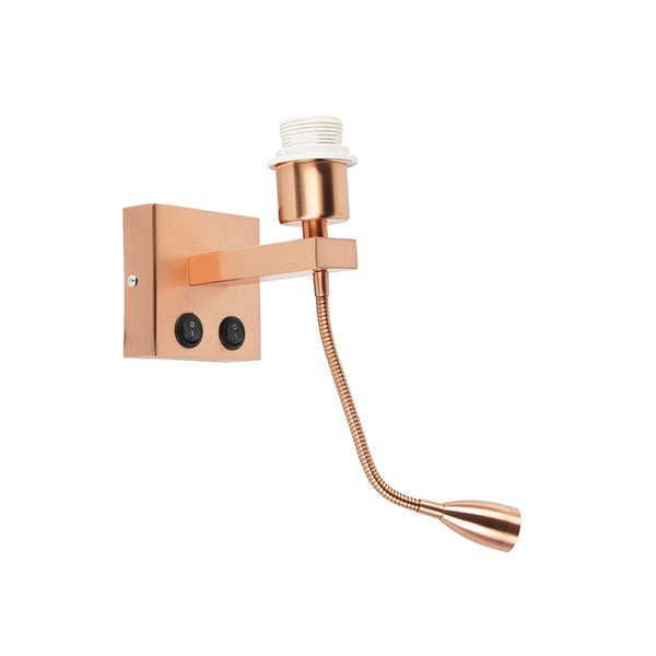 Wandleuchte aus Metall mit flexiblem Arm und Schalter