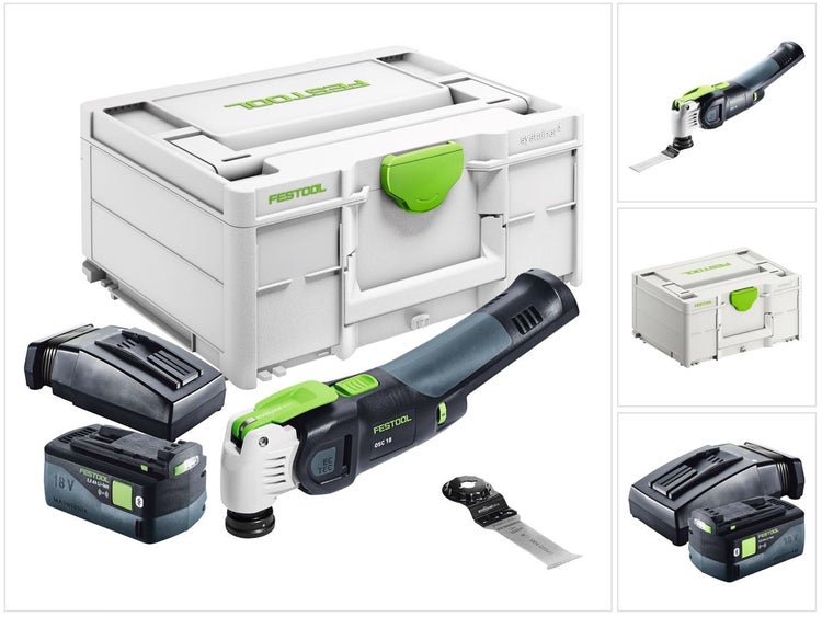 Festool VECTURO OSC 18 E-Basic Akku Oszillierer 18 V Starlock Max Brushless + 1x Akku 5,0 Ah + Ladegerät + Systainer