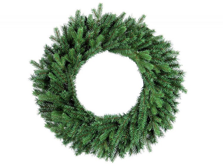Künstlicher Adventskranz aus Tannenzweigen für die Weihnachtsdekoration