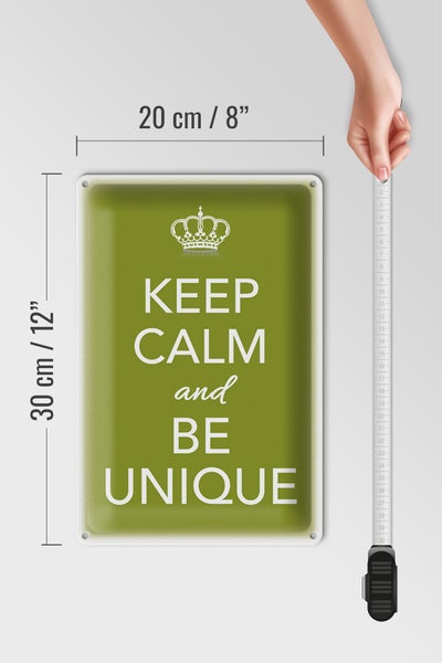 Blechschild Spruch 20x30cm Keep Calm and be unique