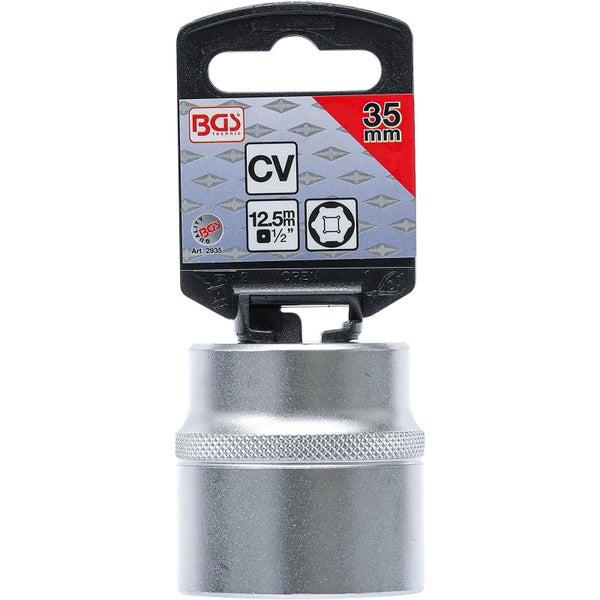 BGS Steckschlüssel-Einsatz Sechskant Antrieb Innenvierkant 12,5 mm (1/2) SW 35 mm - 2935