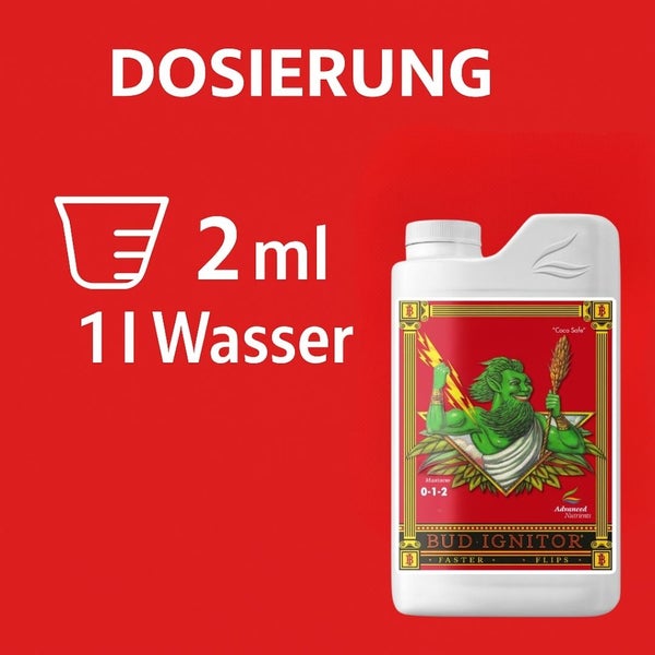 Flasche Bud Ignitor Dünger mit Dosieranleitung