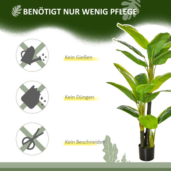 HOMCOM, Künstliche Pflanzen, Zimmerpflanze, 17L x 17B x150H cm, PEVA, Grün