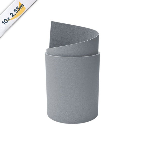 Graue Gummimatte in einer Rolle, 10 mal 2,55 Meter