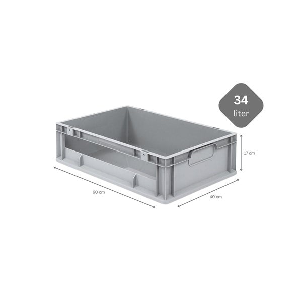 PROREGAL SparSet 10x Eurobox NextGen Insight HxBxT 17 x 40 x 60 cm 34 Liter Seite Offen Eurobehälter Transportbox