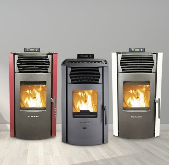 SCHENGER Pelletofen HP51 Rot A+ 8,8kW Vollautomatisch+WIFI+Eco Modus