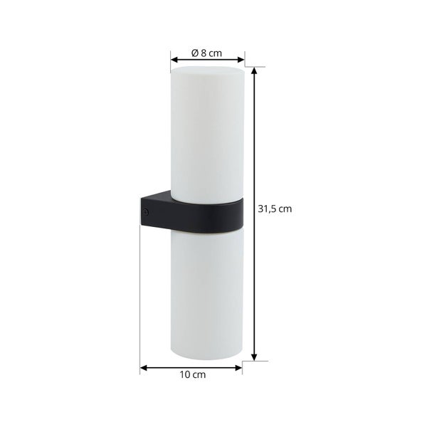 Lucande Wandleuchte, Wandlampe Bad Basolo (spritzwassergeschützt (Modern) in Schwarz (2 flammig E14) - Wandleuchten Spiegelleuchte Badezimmer Wandbeleuchtung Badezimmerleuchte