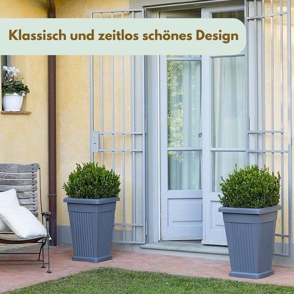 Pflanzkübel Groß Pflanzkübel Außen Blumenkübel Pyramide Übertopf groß Outdoor Pflanztopf Pflanzkasten Blumentopf mit Untersetzer Rechteckig 60 terracotta