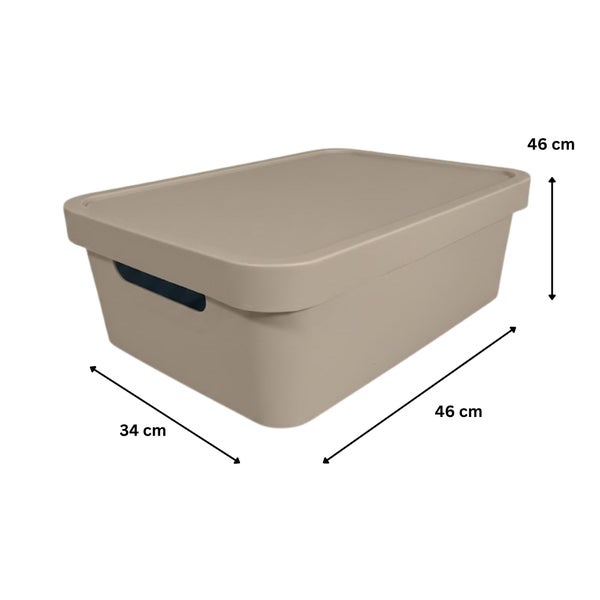 Aufbewahrungsbox aus Kunststoff mit Deckel und den Maßen 46 x 34 x 46 cm