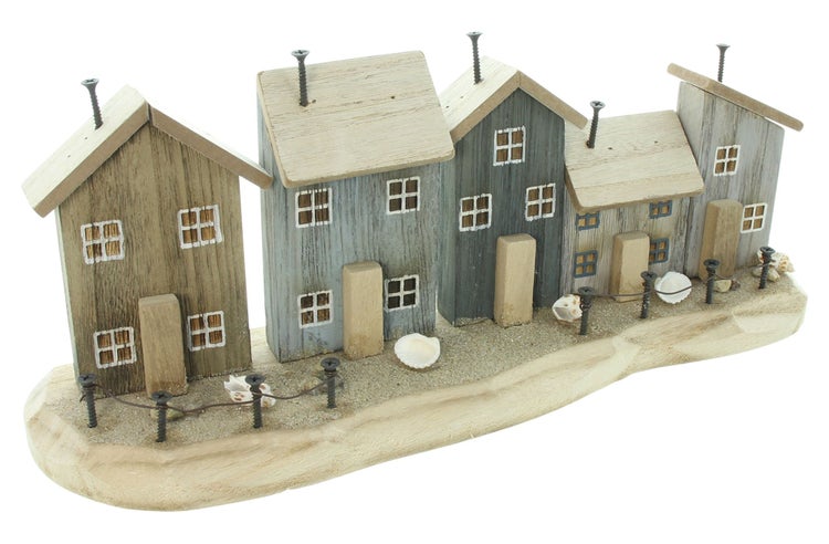 FRANK FLECHTWAREN | Dekohäuser Strandpromenade, HOLZ, 39,5 x 15 x 10,5 cm