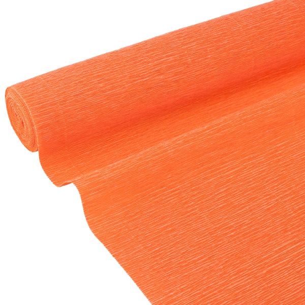 Rolle orangefarbenes Krepppapier mit strukturierter Oberfläche