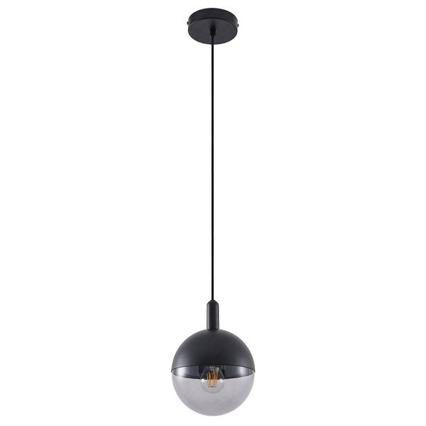 Lucande Pendelleuchte Dustian (Design, Modern) in Schwarz aus Glas (1 flammig E27) - Design-Hängeleuchte Esstischlampe Hängelampe Hängeleuchte Wohnzimmerleuchte