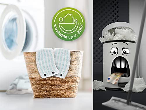 Leifheit 2er Set Wischbezug Clean Twist XL micro duo, für alle Bodenarten, Bodenwischer Ersatzbezug für ideale Schmutzaufnahme dank 2-Faser-System, Mikrofaser Putzlappen ideal für Fliesen und Laminat