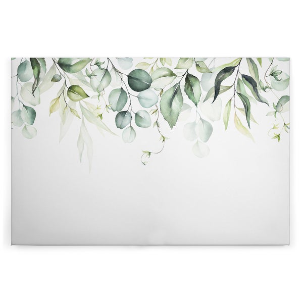 Wandbild mit Aquarell Eucalyptus Motiv als Druck auf Leinwand