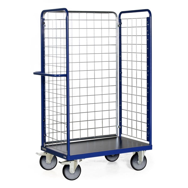 Gitterwagen mit einer Tür und vier Rädern