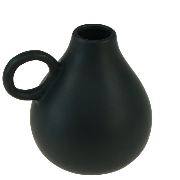 Dekorative schwarze Vase mit Henkel