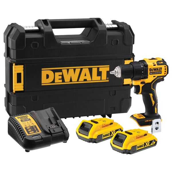 Dewalt Akku-Bohrschrauber Set mit zwei Akkus, Ladegerät und Werkzeugkoffer