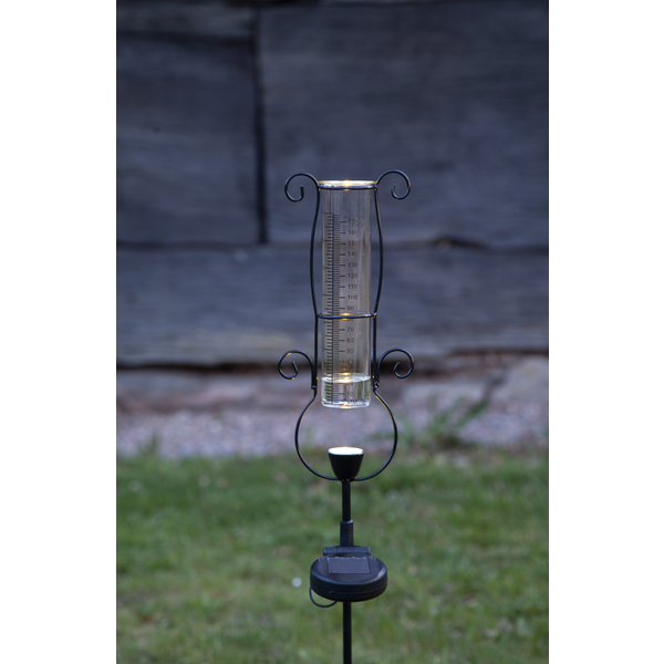 Regenmesser mit Solarleuchte für den Garten