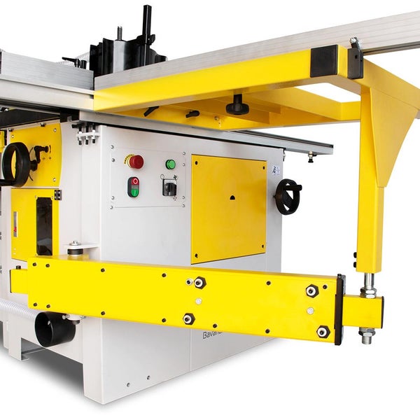 Holzbearbeitungsmaschine mit Bedienfeld und Absaugvorrichtung