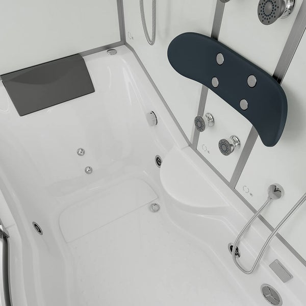 Home Deluxe - Duschtempel ALL IN 4in1 - Weiß, 170 x 90 x 220 cm Links - inkl. Dampffunktion, Regendusche und Fußmassage I Dampfsauna, Duschtempel Whirlpool Fertigdusche