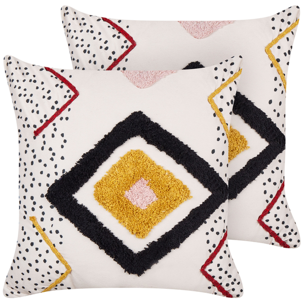 Dekokissen 2er Set SOLANUM Baumwolle 45 x 45 cm Bunt Geometrisches Muster