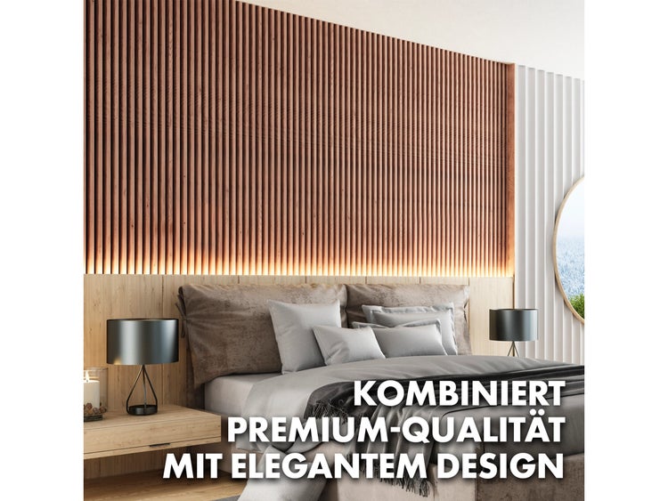 FLOORDIREKT Akustikpaneel - für Angenehme Raumakustik - in Holzoptik - 118 x 60 cm - Red Oak