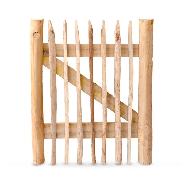 Staketenzaun-Tor (genagelte Ausführung), Edelkastanie B75 cm H90 cm