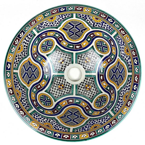 Aufsatzwaschbecken mit floralem Muster