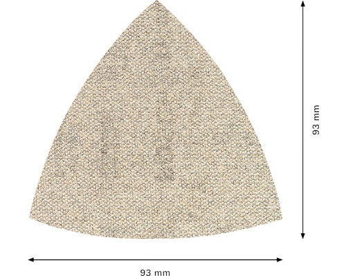 Dreieckiges Schleifpapier mit den Maßen 93 mm