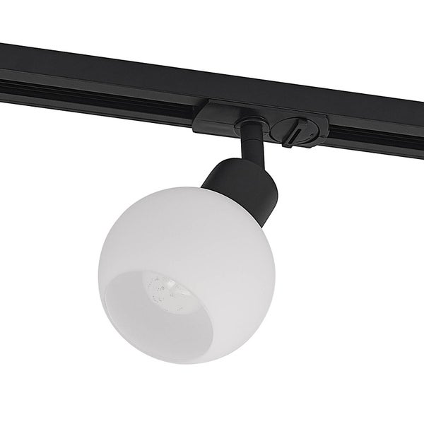 Lindby Stromschienenleuchte Linaro (Modern) in Schwarz aus Glas (1 flammig, E14) - 1-Phasen Stromschiene Stromschienenstrahler Flurleuchte