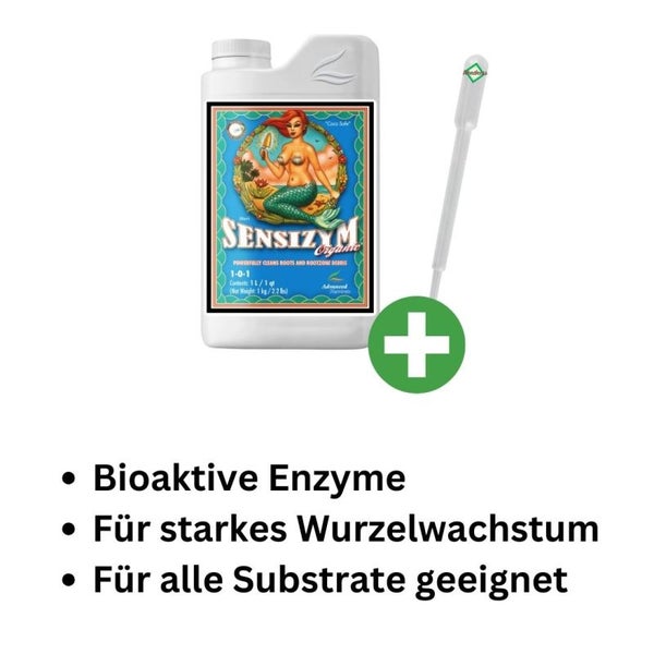 Advanced Nutrients Sensizym 1 Liter – Hochwertiger Enzymdünger mit Mikroben für Starkes Wurzelwachstum, Natürliche Bodenreinigung & Optimale Nährstoffaufnahme