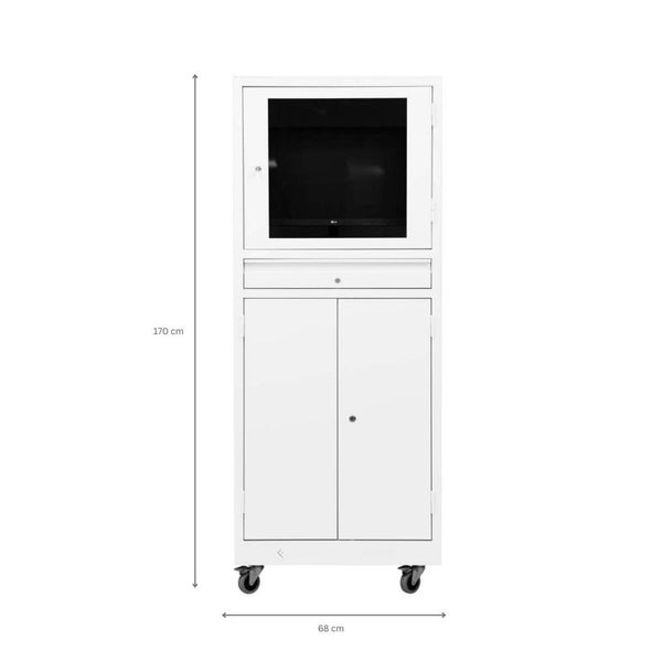 PROREGAL Industrie-PC-Schrank Bear HxBxT 170 x 68 x 60 cm Weiß