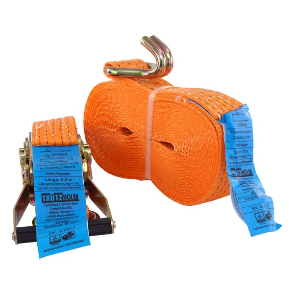 Spanngurt Set mit Ratsche und Haken, 5000 daN Zugkraft