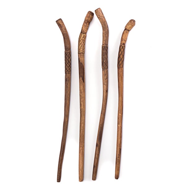 Deko-Wanderstock  Walk 120 cm, Teak Massivholz naturfarben