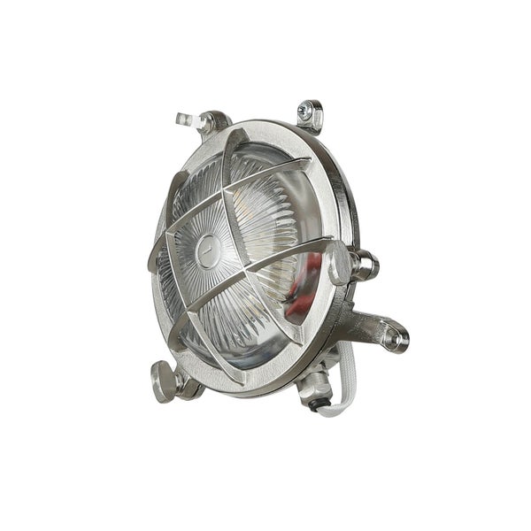 Runde Außenleuchte mit Schutzgitter