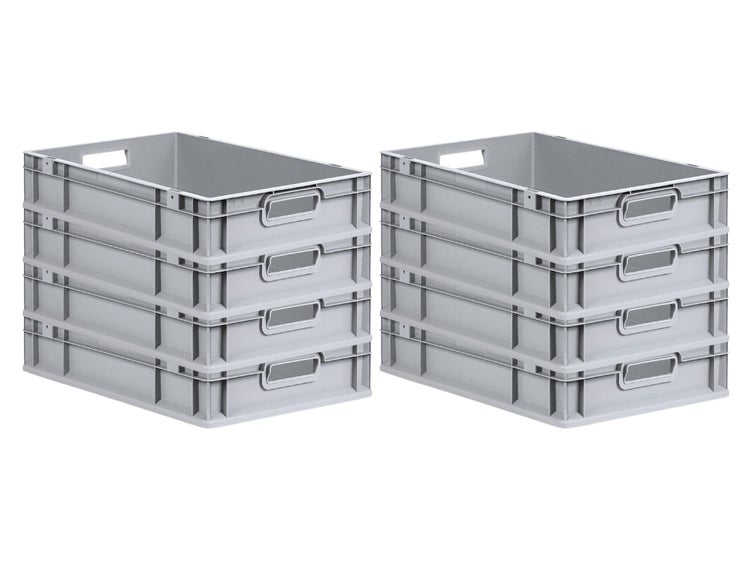 PROREGAL Spar Set 8x Eurobox Nextgen Economy Griffe Offen HxBxT 12 x 40 x 60 cm 23 Liter Eurobehälter Transportbox Transportbehälter