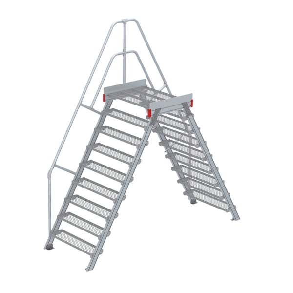 Industrietreppe aus Metall mit Geländer für den Einsatz im Innenbereich