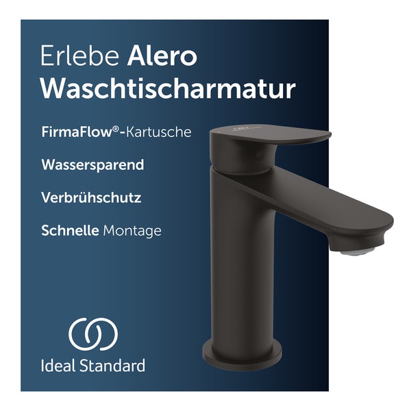 Waschtischarmatur Alero mit Kartusche, wassersparend, Verbrühschutz und schneller Montage, Ideal Standard Logo